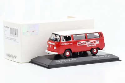1:43 Vokswagen T2 Bus Porsche 1972 Servizio Gara Rosso Minichamps - Immagine 1 di 3