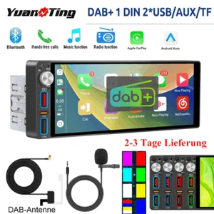 Autoradio 1Din mit 6.9 Zoll Bildschirm CarPlay Bluetooth DAB AM/FM Radio RDS USB - Bild 1 von 11