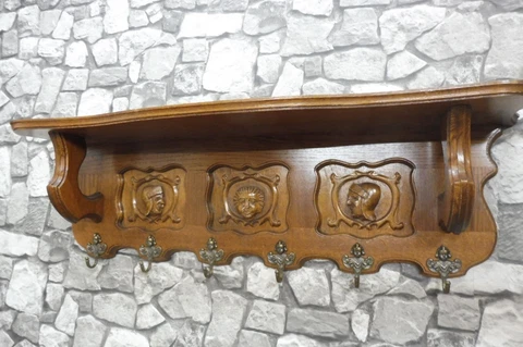 Beautiful Old Coat Rack Wooden Coat Rack Oak Wood Vintage Cover