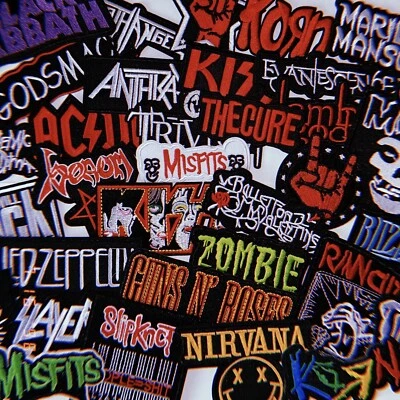 Heavy Metal Punk Music Band Patch Wholesale Lot of 20 Iron-on Applique Sew-On - Image 1 of 4
