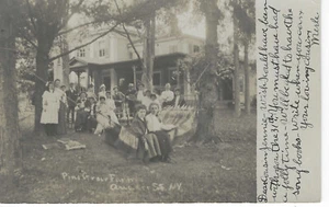Quaker Street, Nueva York, Pine Grove Farm, foto familiar, Schenectady Co, postal RPPC - Imagen 1 de 4