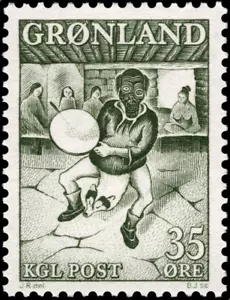 Greenland #Mi46 MH 1961 Sages Legends Drum Dancer [41] - Picture 1 of 1