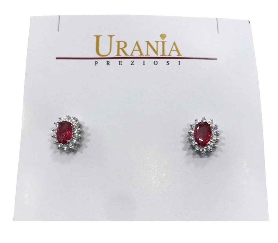 Urania Preziosi - Orecchini Princessa in argento con pietre preziose e brillanti - Immagine 1 di 1