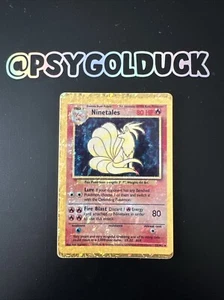 Ninetales 12/102 Base Set Vending Sticker Holo Prism Vintage Pokemon Card - Picture 1 of 2