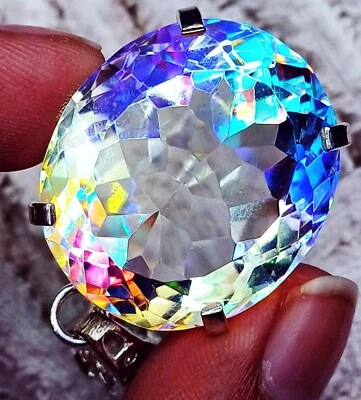 Mystic Quartz Multi-Color GS Solid Silver Pendant 75.10 Ct Certified Loose Gems - Image 1 of 4