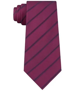 Kenneth Cole Reaction Men's Slim Iridescent Stripe Tie Burgundy One Size B4HP - Picture 1 of 1