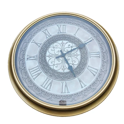 Large 30" Gold Color Wall Clock Roman Numerals Round AA Battery Powered - Image 1 of 4