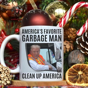 America's Favorite Garbage Man Trump Mug, Clean Up America Trump Garbage Truck - Picture 1 of 9