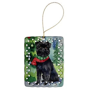 Affenpinscher Christmas Porcelain Ornament DAC3322CO2 - Picture 1 of 3