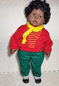 Vintage Large 22in Rare Black Ethnic Play Doll Soft Body Toddler Doll - Picture 1 of 10