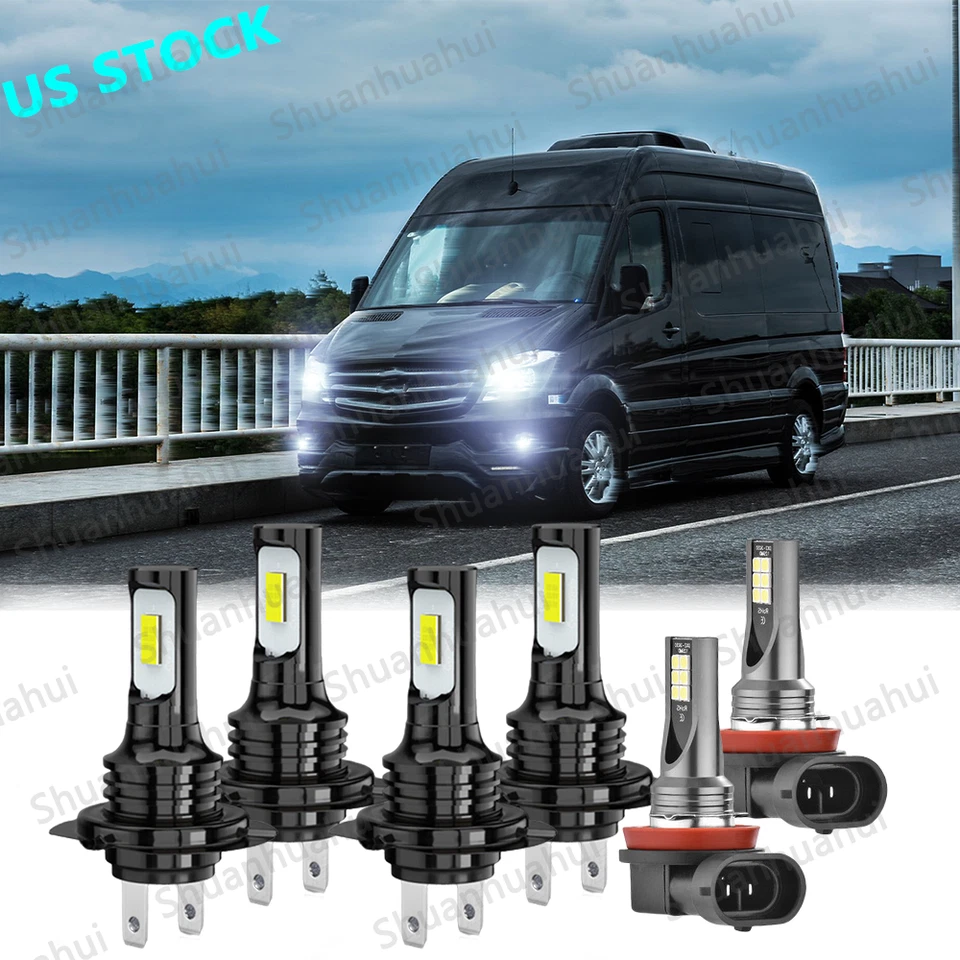 Faro LED + bombillas antiniebla para Mercedes-Benz Sprinter 2500 3500 2011-2018 6X Foto 1 de 4