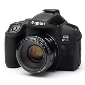 Kamera Silikon Abdeckung für Canon EOS 850D (Rebel T8i) schwarz + Displayschutzfolie - Bild 1 von 11