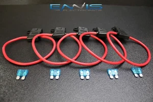 (5) 16 STÄRKE ATC SICHERUNGSHALTER MIT SICHERUNG IN-LINE AWG DRAHT KUPFER 12 VOLT KLINGE - Bild 1 von 4