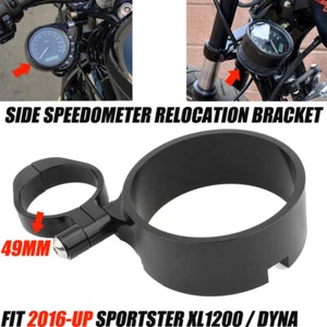 CNC 49mm Side Speedometer Relocation Mount Bracket For Harley Sporster 1200 Dyna - Picture 1 of 10