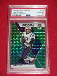 2020 Panini Mosaic Tom Brady Green Mosaic PSA 10 GEM MINT #298 Beauty - Picture 1 of 2