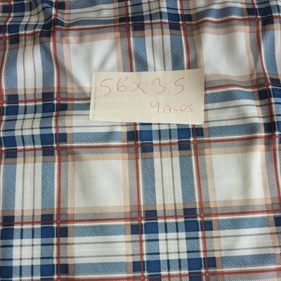 Large Piece Vintage (1970s?) Check print Dressmaking Fabric 56" x 3.5 yards - Image 1 of 4