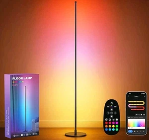 Corner Floor Lamp,Smart RGBICW LED with App and Remote control, for Living ro Be - Picture 1 of 3