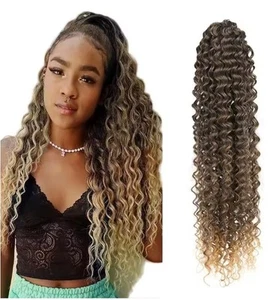 LSDP22-1BT27 Corn Curly Drawstring Ponytail Extension For Black Women Long - Picture 1 of 4