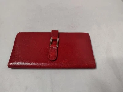 Cartera Wilson Borgoña Italiana Cuero Doble Plegable Roja Pelle Studio Roja B6 Foto 1 de 4
