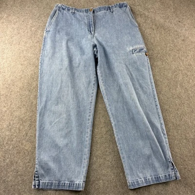 Orvis Jeans Woman UK 14 Blue Zip Fly 100% Cotton Regular Fit Wide Leg Carpenter — 第 1/4 张图片