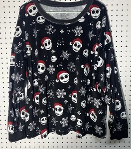 Nightmare Before Christmas Jack Skellington Weihnachtsmütze Pyjama Oberteil Fleece Größe 3X - Bild 1 von 6