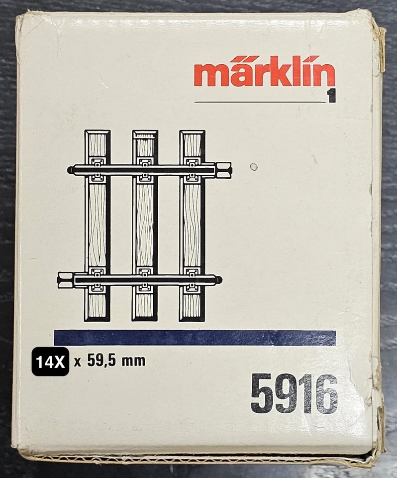 [ 14X ] Märklin 1 5916 Straight track 59,5 mm Train model vintage - Immagine 1 di 1