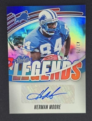 2025 Absolute Herman Moore Legends Signatures Red Auto 42/75 Lions - Image 1 of 4