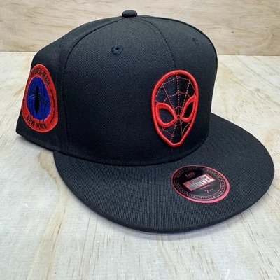 NEW Spiderman Marvel Lids Premium Logo Elements Comic Fitted Cap Hat sz 7 1/2 - Image 1 of 4