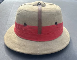 Vintage Genuine India Pith Helmet Hat Size 7 1/4 - Picture 1 of 8