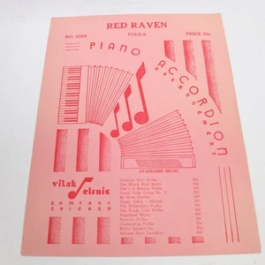 Red Raven Piano Accordion Music Clayton Hopfensperger 1939 Vitak-Elsnic - Picture 1 of 6