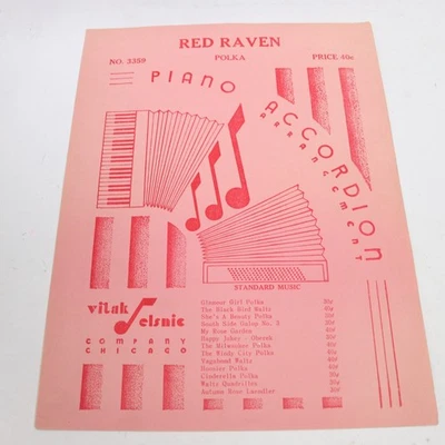 Música acordeão para piano Red Raven Clayton Hopfensperger 1939 Vitak-Elsnic - Imagem 1 de 4