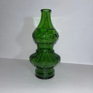 Vintage Wheaton N.J. grün Glas rund gerippt Genie verzierte Flasche 10" hoch - Bild 1 von 4