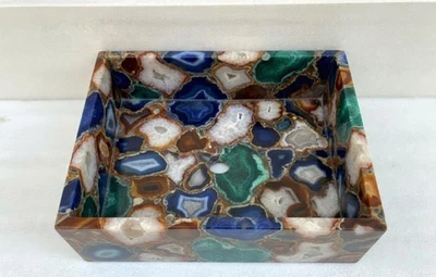 Fregadero de baño de piedras de ágata - Fregadero de piedra semipreciosa de lujo para baño elegante Foto 1 de 2