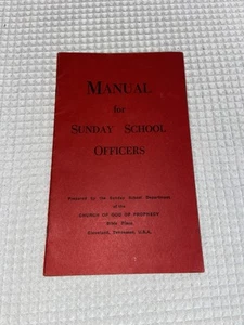 Church Of God Of Prophecy COGOP Sunday School Officer Manual 1950s Rare - Foto 1 di 6