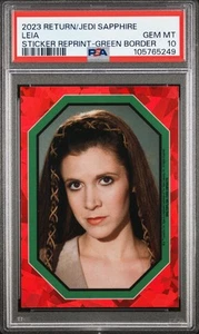 PSA 10 2023 Topps Star Wars Sapphire ROTJ Princess Leia Sticker Green Border SSP - Picture 1 of 2