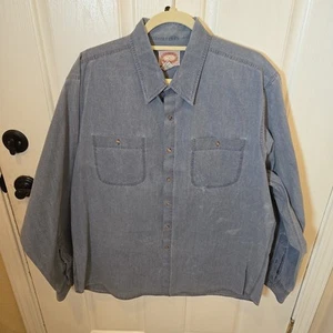 Camicia Banana Republic vintage anni 80 uomo XL blu con bottoni Safari Mill Valley - Foto 1 di 4