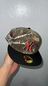New Era 59fifty Real Tree 1999 World Series New York Yankees Fitted Hat Size 7 - Picture 1 of 4