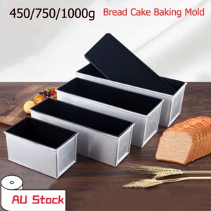 450g-1000g Non stick Toast Box Loaf Bread Bakeware Mould With Lid Kitchen Baking - Picture 1 of 15