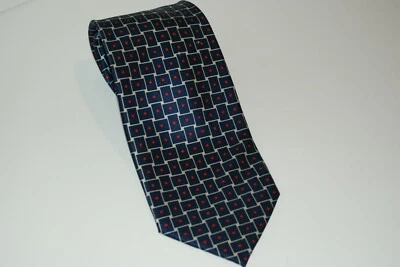CORBATA HOMBRE VIVA SILK Rojo Blanco Azul DISEÑOS GEOMÉTRICOS 100% SEDA Foto 1 de 4