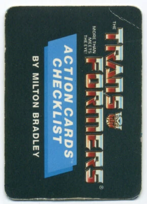 TRANSFORMERS ACTION CARDS #192 Checklist - Image 1 of 3