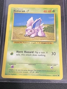 NIDORAN - Base Set - 55/102 - Common - Pokemon Card - Unlimited Edition - NM - Picture 1 of 2