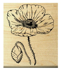 Estampilla de goma flor de amapola P25 WM - Imagen 1 de 2