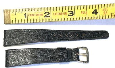 1960's Vintage Caravelle Men's Original Pebble Black 3/4" Watch Band Dead Stock - Image 1 of 3