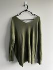 Bardot Size 12 Women's Knot Back Sweater Jumper Stretch In Sage Nwt