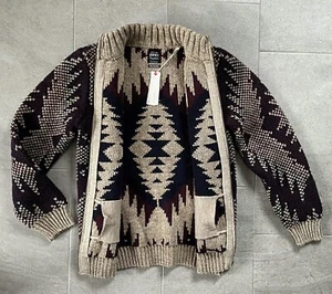 Esprit cardigan artigianale lana taglia L marrone nuovo maglia cardigan giacca - Foto 1 di 7