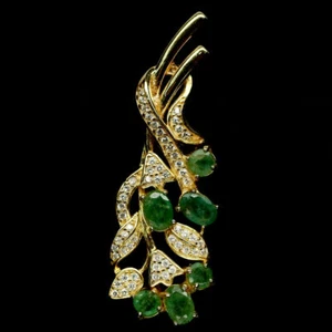 TOP EMERALD PENDANT : Natürliche Grün Smaragd Anhänger Sterlingsilber N121 - Bild 1 von 3