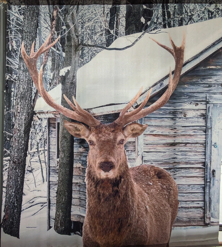 Wandbehang Deko Hirsch Winter Stoff XXL Neu!! - Bild 1 von 1