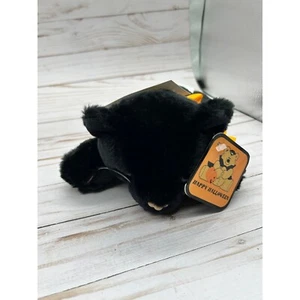 Juguete Acurrucado 10" Halloween Gato Negro Naranja Arco Peluche Nuevo con Etiquetas - Imagen 1 de 12
