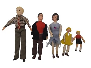5x Casa de Muñecas Flexibles de Goma Vintage Familia 2 a 6 Pulgadas de Alto Años 70 - Imagen 1 de 8