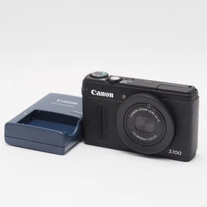 Canon Digital Camera PowerShot S100 Black 12.1 MP W/Charger, Battery - Picture 1 of 8